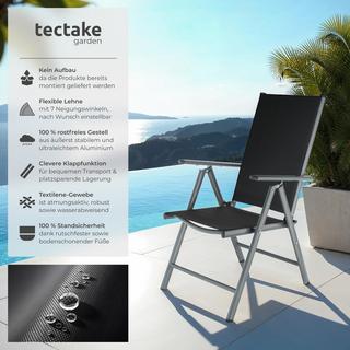 Tectake Lot de 2 chaises de jardin pliantes  