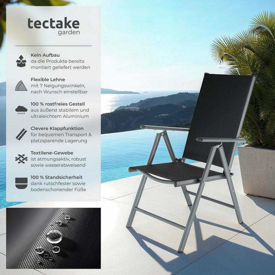 Tectake chaises de jardin pliantes MARILENA Pliable  