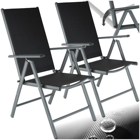 Tectake Lot de 2 chaises de jardin pliantes  