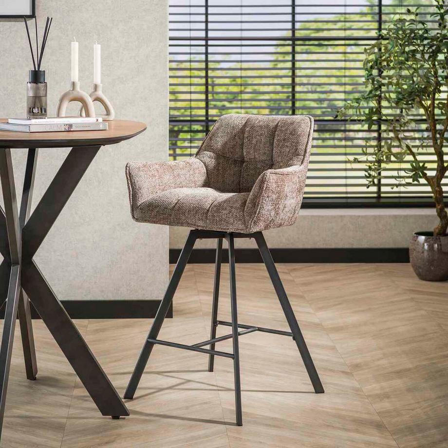 mutoni Chaise de bar Grid Rich champagne  
