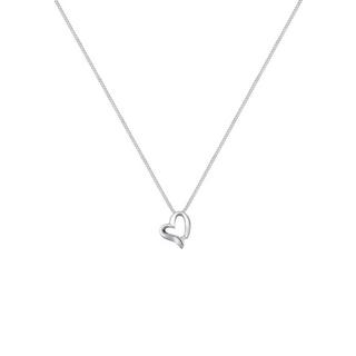 Elli  Collier Pendentif Coeur Courbé Avec Diamant (0.015 Ct.) 