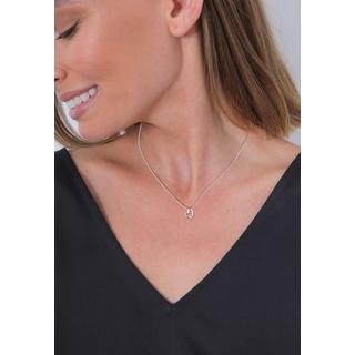 Elli  Collier Pendentif Coeur Courbé Avec Diamant (0.015 Ct.) 