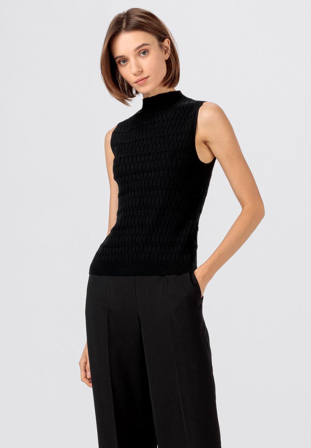Pull Femme En Maille Fine Hallhuber Donna - Taille 38 - Couleur Bronze Avec Paillettes - Coupe Ajustée élégante - Occasion Très Bon état