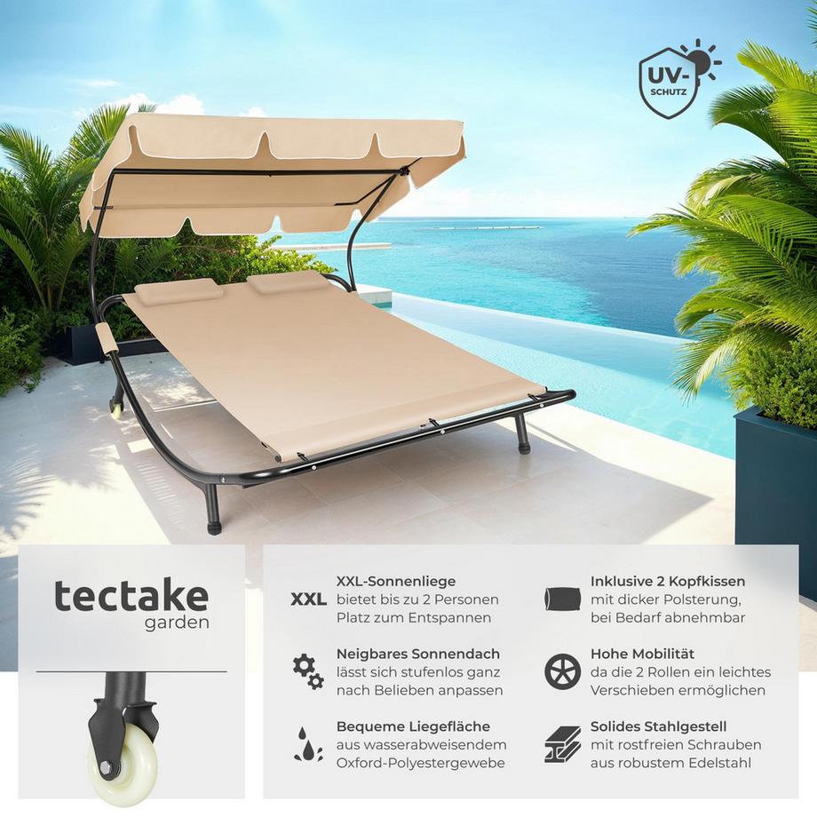Tectake Lettino prendisole Livorno per 2 persone  