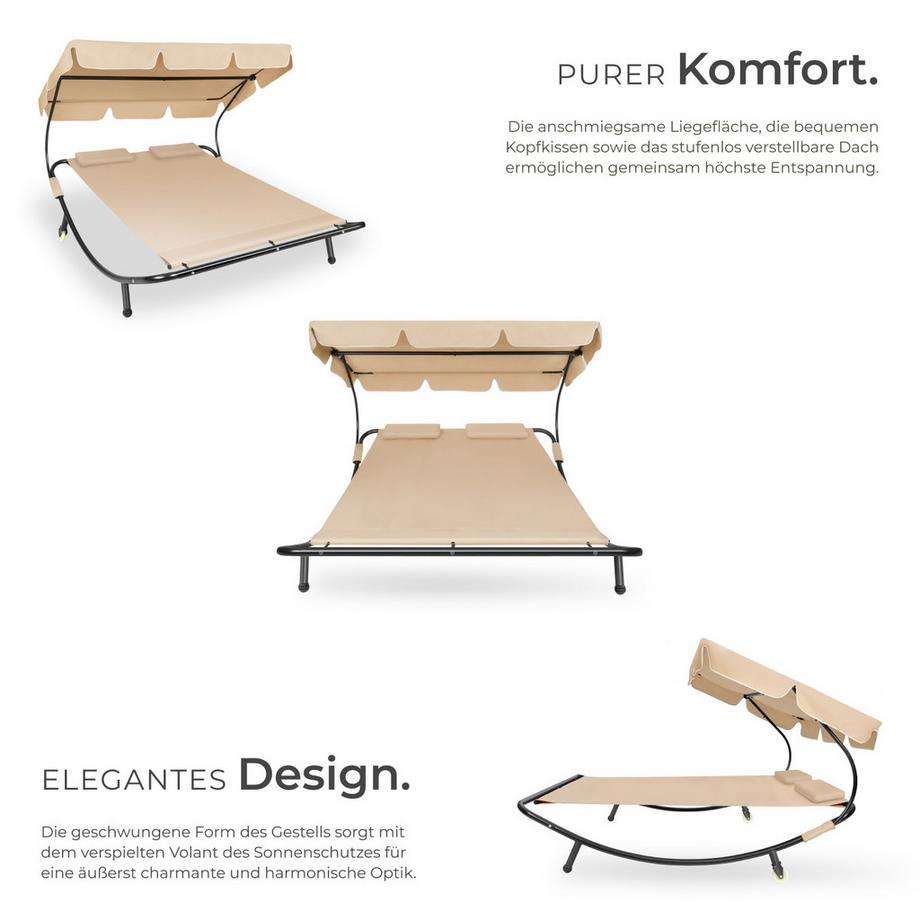 Tectake Lettino prendisole Livorno per 2 persone  