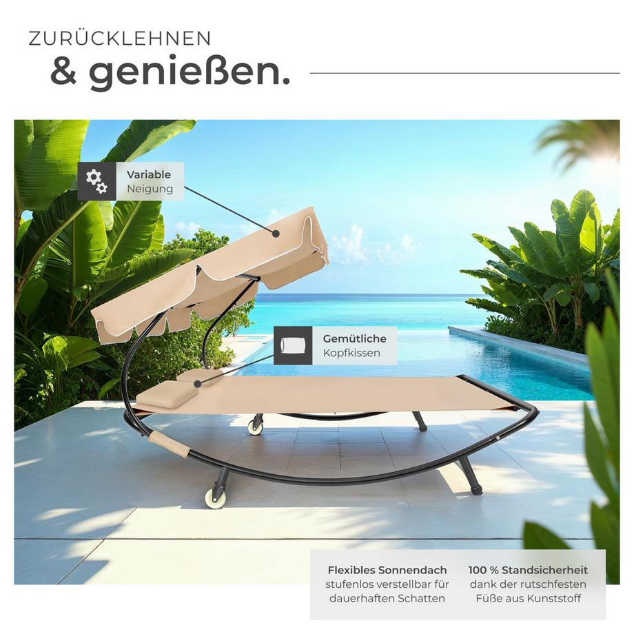 Tectake Lettino prendisole Livorno per 2 persone  