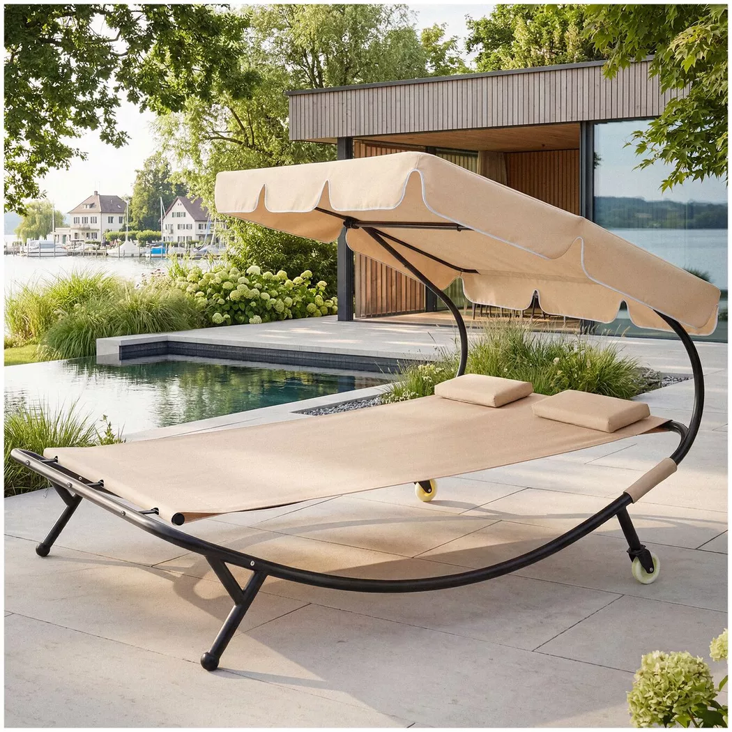 tectake Sun Lounger Livorno | Size: 2 Seater