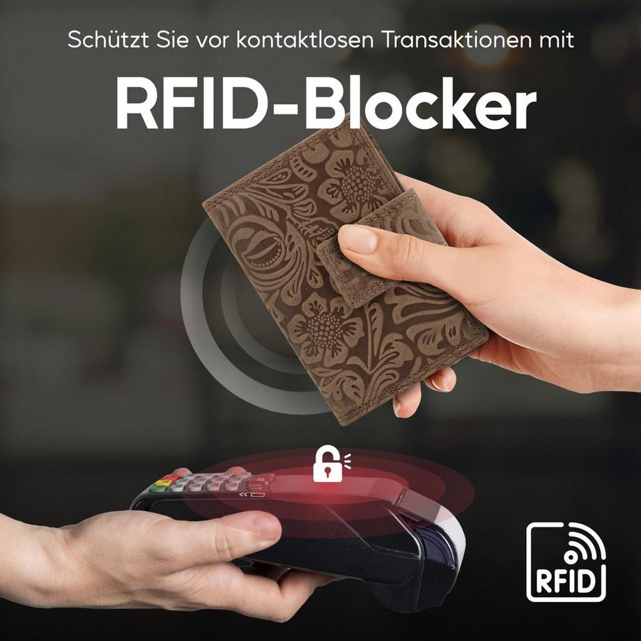 Only-bags.store Ledergeldbörse mit RFID-Schutz  
