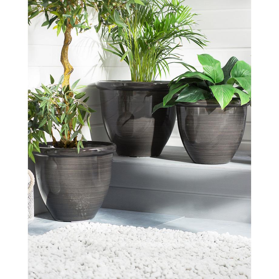 Beliani Set di 2 vasi per piante en Fibra d'argilla Glamour TESALIA  