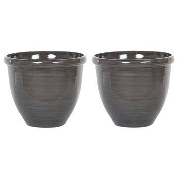 Lot de 2 pots de fleurs en Polyrésine Moderne TESALIA