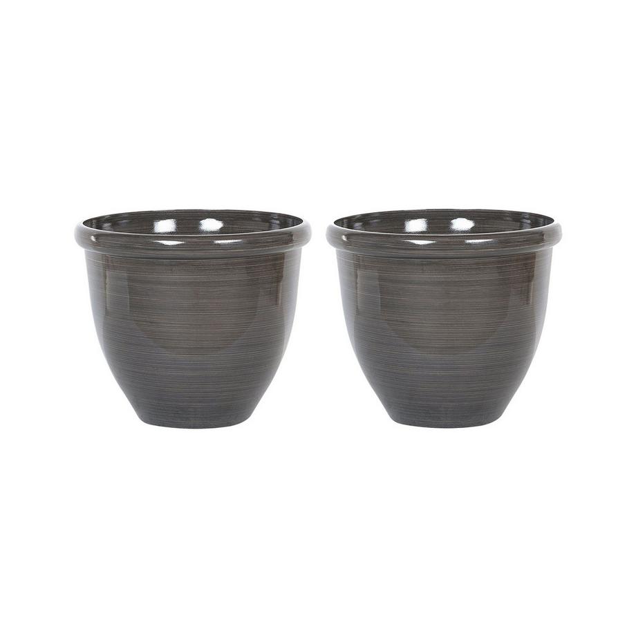 Beliani Set di 2 vasi per piante en Fibra d'argilla Glamour TESALIA  