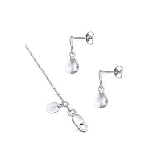 Elli  Schmuckset Mondstein Tropfen Kette Ohrhänger 925 Silber 