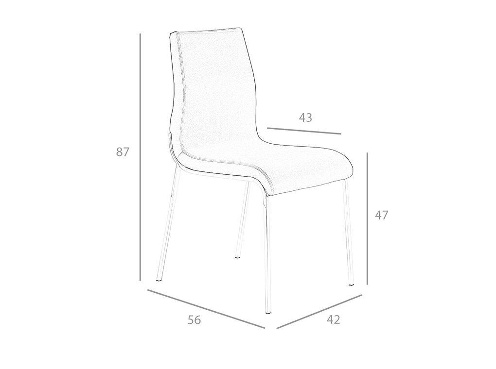 ANGEL CERDA Chaise en croûte de cuir et acier chromé  