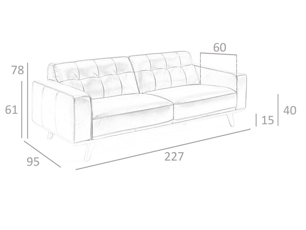 ANGEL CERDA 3-Sitzer-Sofa Rindsleder gepolstert  