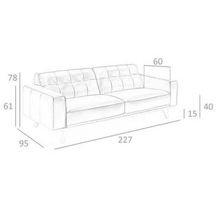 ANGEL CERDA 3-Sitzer-Sofa Rindsleder gepolstert  