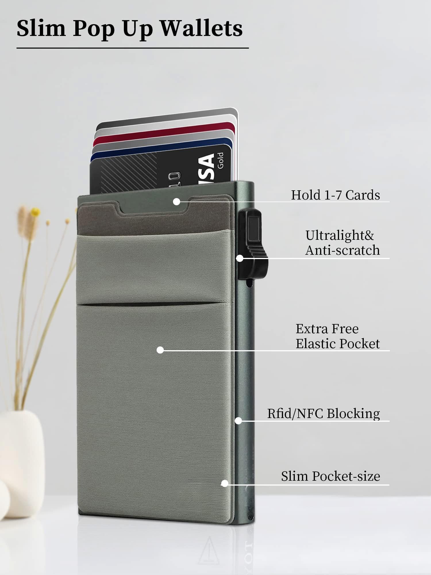 Only-bags.store Portafoglio Minimalista Pop Up Protezione RFID Porta Carte Porta Monete  