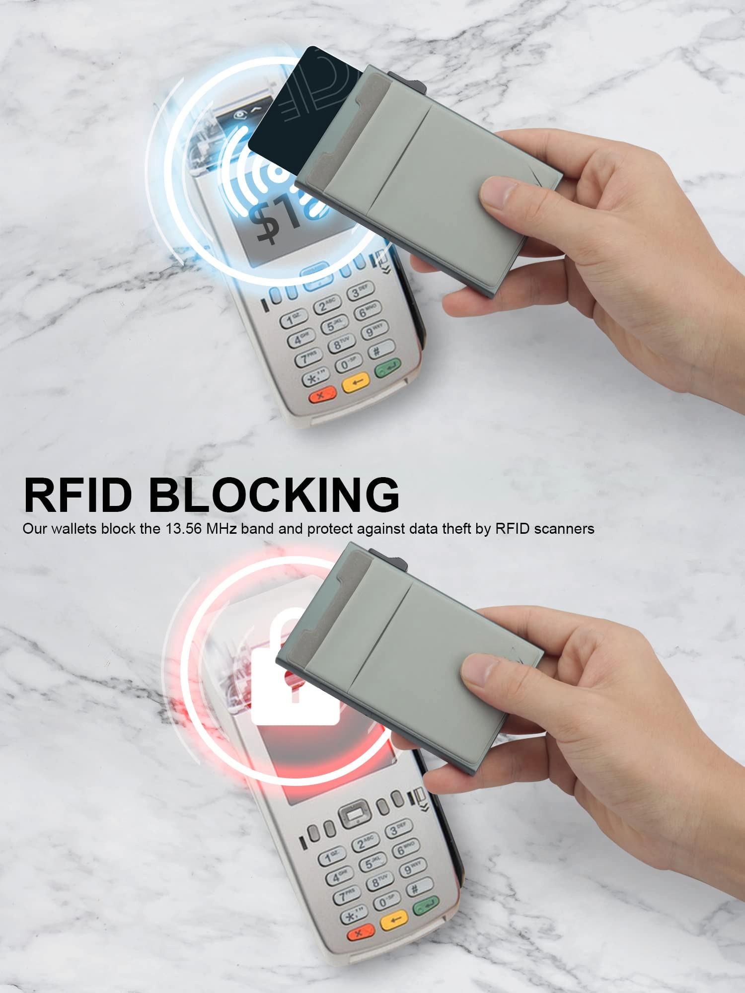 Only-bags.store Portafoglio Minimalista Pop Up Protezione RFID Porta Carte Porta Monete  