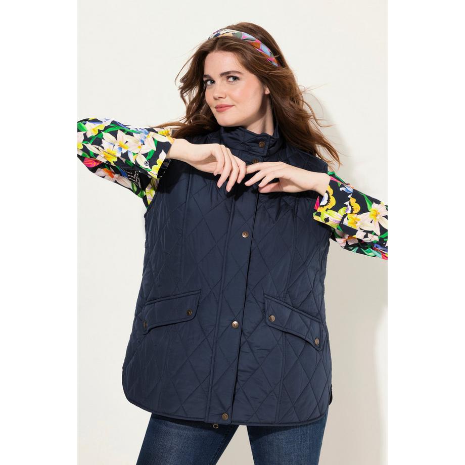 Ulla Popken Steppweste Wasserabweisend Fasanen Futter Ärmellos  