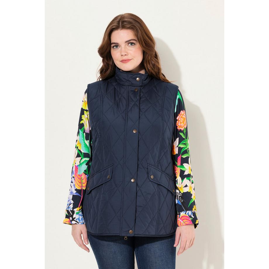 Ulla Popken Steppweste Wasserabweisend Fasanen Futter Ärmellos  