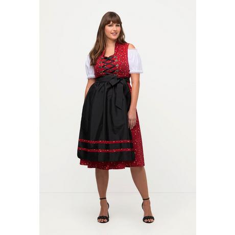 Ulla Popken  Costume traditionnel tyrolien, laçage, col montant, encolure en V, sans manches 