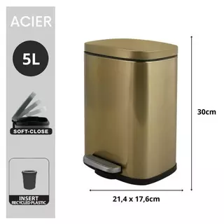 spirella Adelar Cestino Bagno Pattumiera Acciaio Inox - Cestino