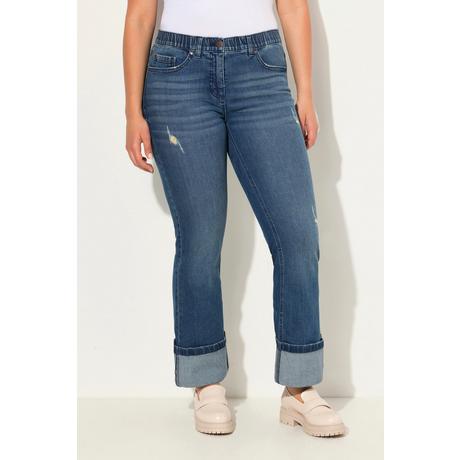 Ulla Popken  Jeans a 7/8 modello Mary con taglio della gamba ampio ed effetto sdrucito 