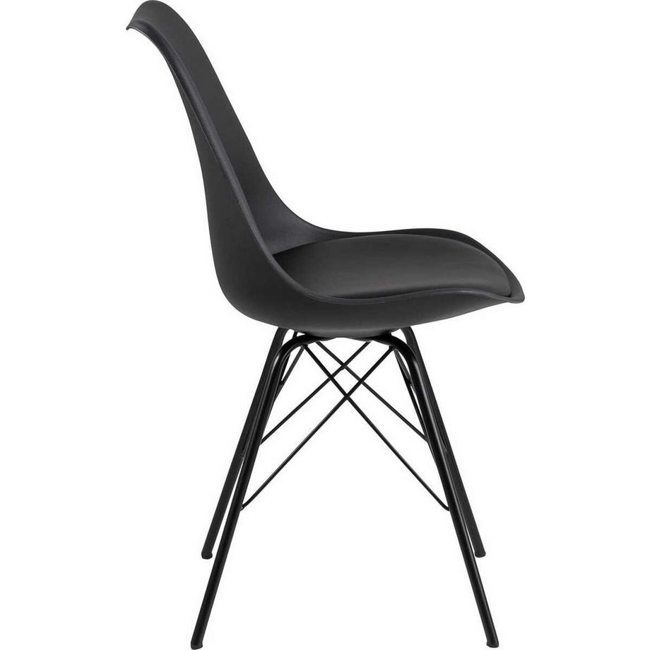 mutoni Chaise de salle à manger Giada Retro noire  