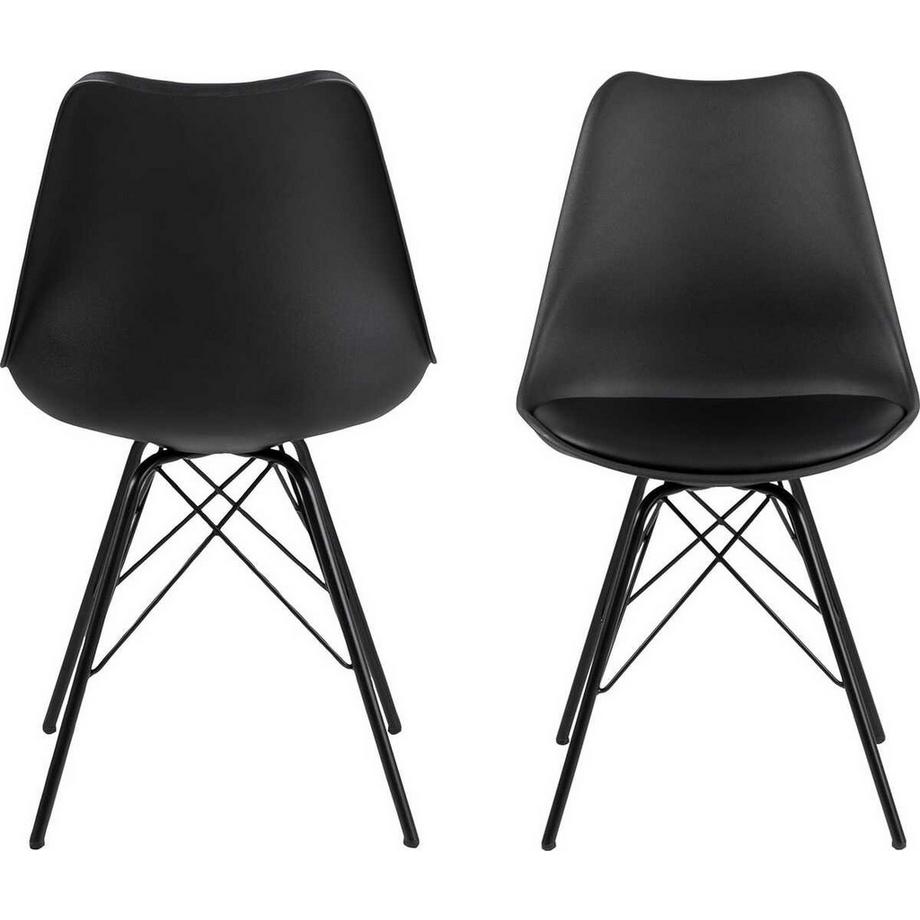mutoni Chaise de salle à manger Giada Retro noire  
