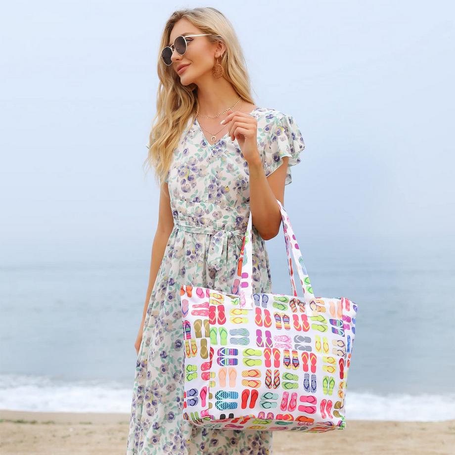 Only-bags.store Große Strandtasche mit Reißverschluss  