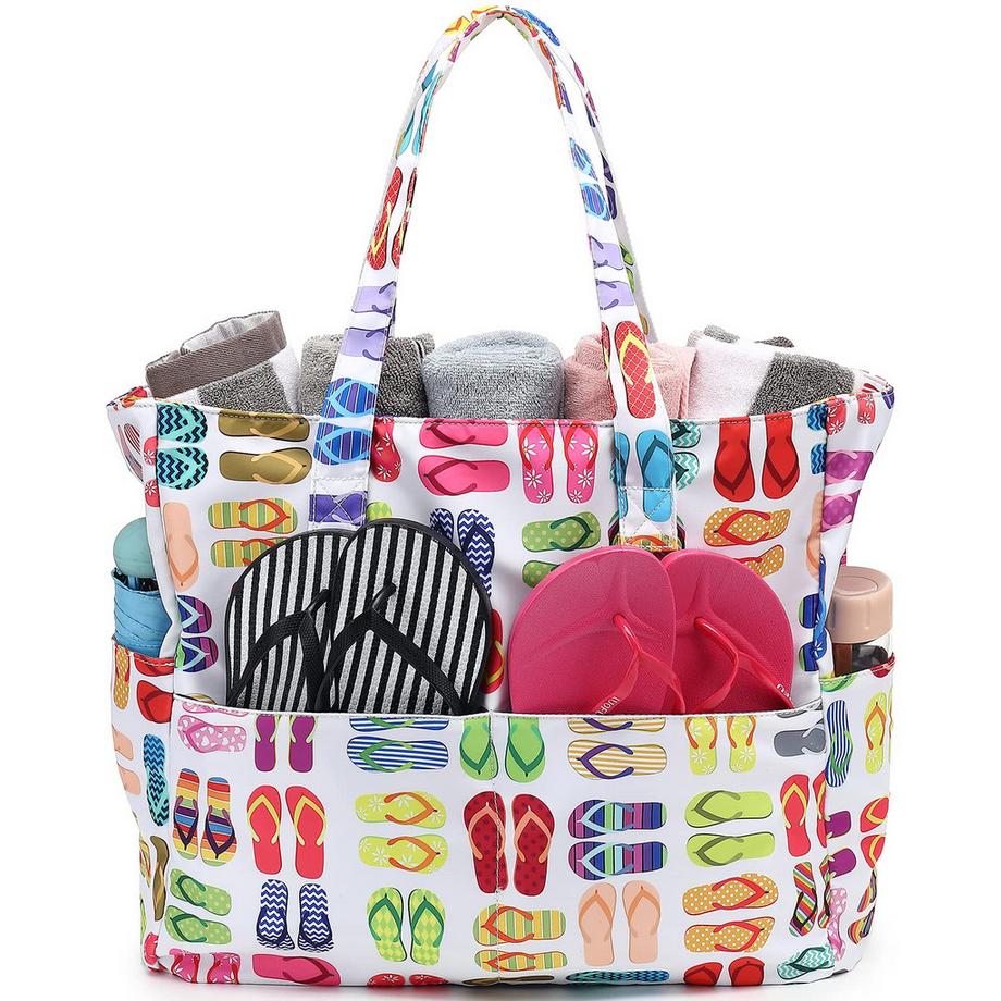 Große Strandtasche mit Reißverschluss