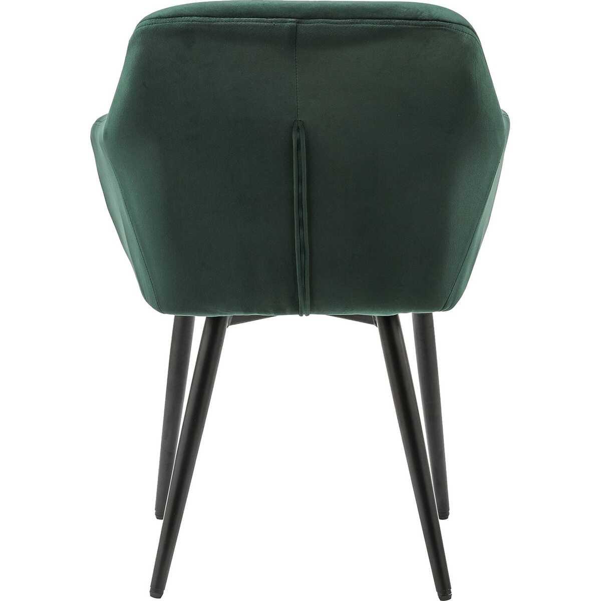 mutoni Chaise avec accoudoirs velours vert  