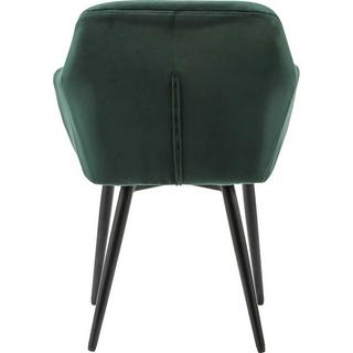 mutoni Chaise avec accoudoirs velours vert  