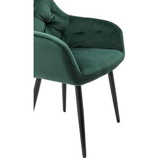 mutoni Chaise avec accoudoirs velours vert  