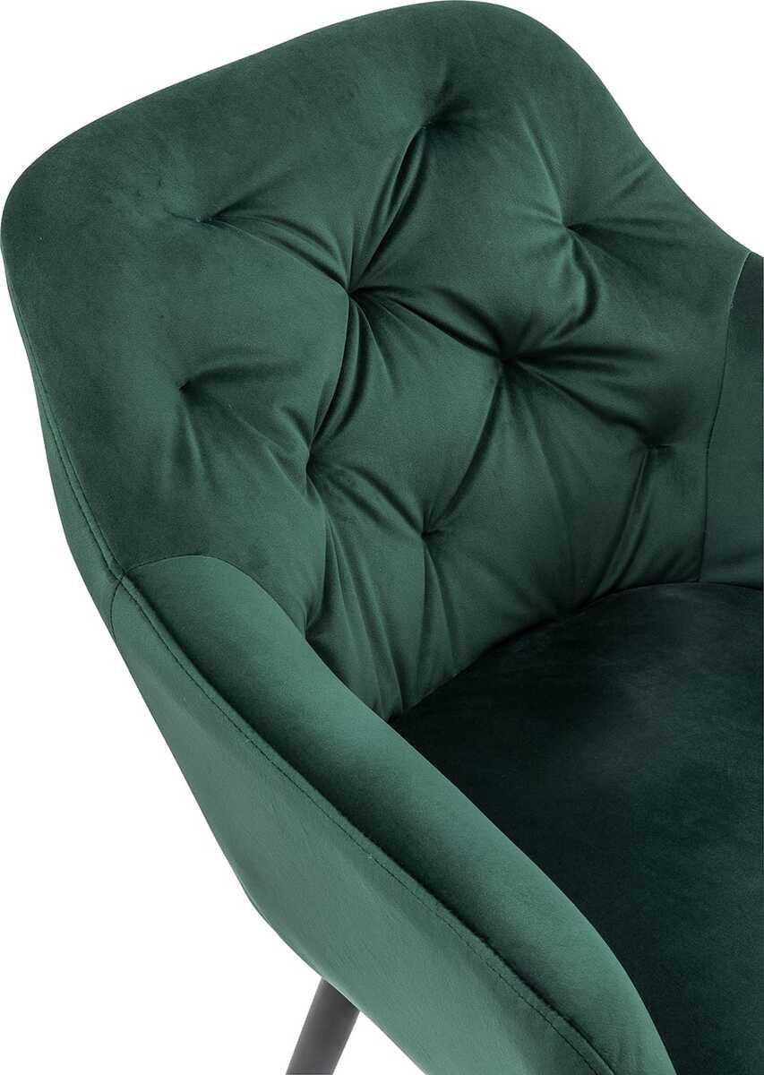 mutoni Chaise avec accoudoirs velours vert  