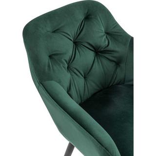 mutoni Chaise avec accoudoirs velours vert  