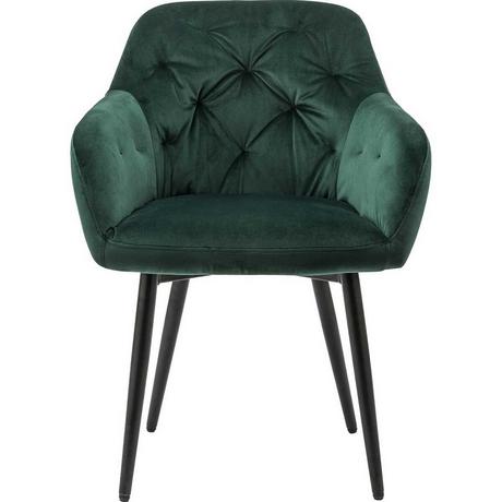 mutoni Chaise avec accoudoirs velours vert  