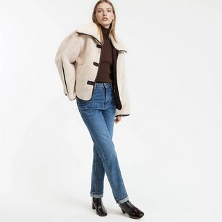 La Redoute Collections Flauschiger Kurzmantel mit Knopfverschluss  