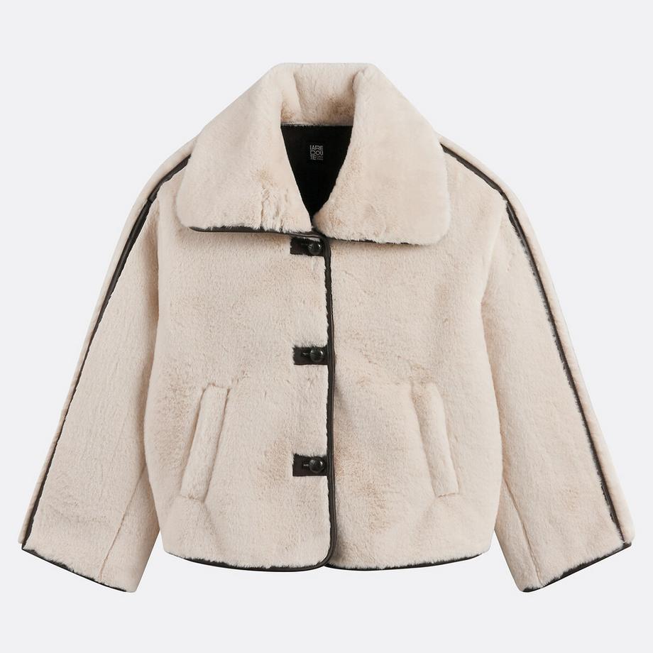 La Redoute Collections Flauschiger Kurzmantel mit Knopfverschluss  