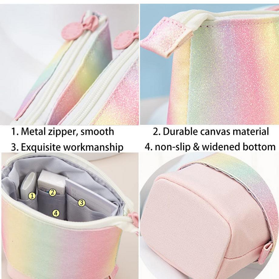 Only-bags.store  Federmäppchen mit Reißverschluss, 2-in-1-Mäppchen und Stifthalter 