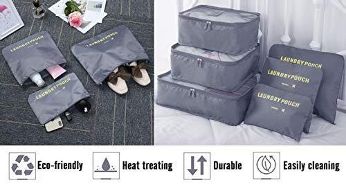 Only-bags.store  Kofferorganisator, 8-in-1-Set Gepäckorganisator, wasserdichte Reisekleidersäcke mit 2 Schuhsäcken, 3 Packwürfeln und 3 Aufbewahrungsbeuteln, für Kleidung, Schuhe, Kosmetika, 