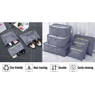 Only-bags.store  Kofferorganisator, 8-in-1-Set Gepäckorganisator, wasserdichte Reisekleidersäcke mit 2 Schuhsäcken, 3 Packwürfeln und 3 Aufbewahrungsbeuteln, für Kleidung, Schuhe, Kosmetika, 