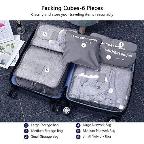 Only-bags.store  Kofferorganisator, 8-in-1-Set Gepäckorganisator, wasserdichte Reisekleidersäcke mit 2 Schuhsäcken, 3 Packwürfeln und 3 Aufbewahrungsbeuteln, für Kleidung, Schuhe, Kosmetika, 