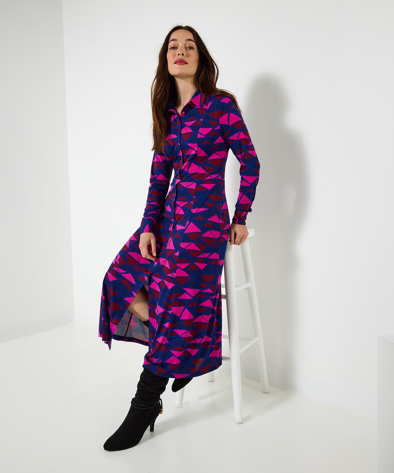 Joe Browns Robe-chemise midi Imprimé graphique rétro  