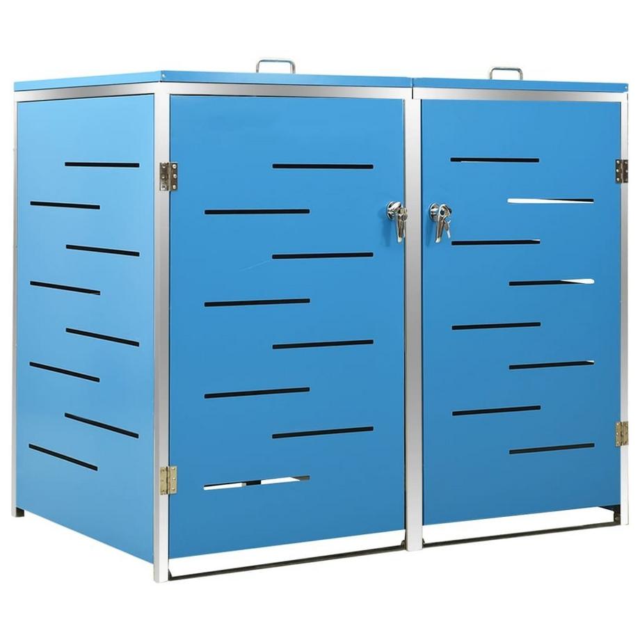 Abri à poubelles à roulettes acier inoxydable