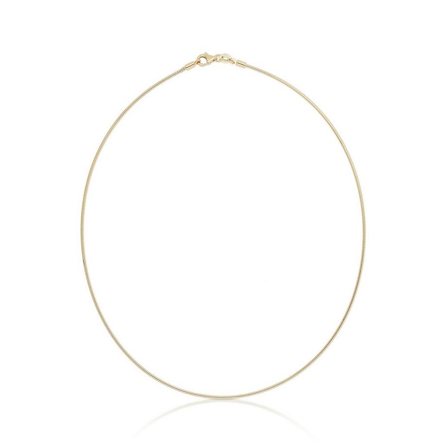 Collier omega en or jaune 750, 1,8mm, 45cm