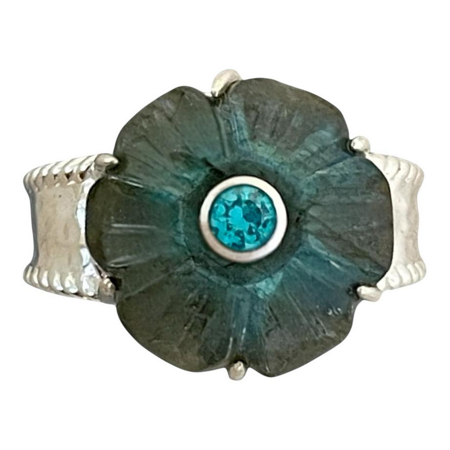 Steinkult  Bague pierres semi-préciouses Labradorite "Noelia" 