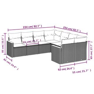 VidaXL Ensemble de canapés de jardin rotin synthétique  