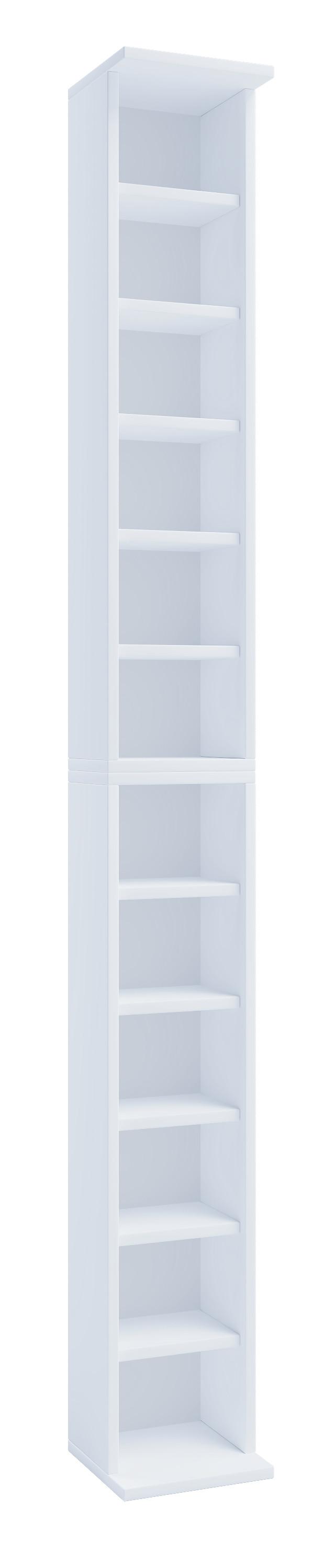 VCM Holzregal stehend | platzsparender CD Schrank für 204 CDs oder 72 DVDs | Maße: H. 180 x B. 21 x T. 20 cm | Elegantes DVD Regal stehend | Blu-Ray Regal  