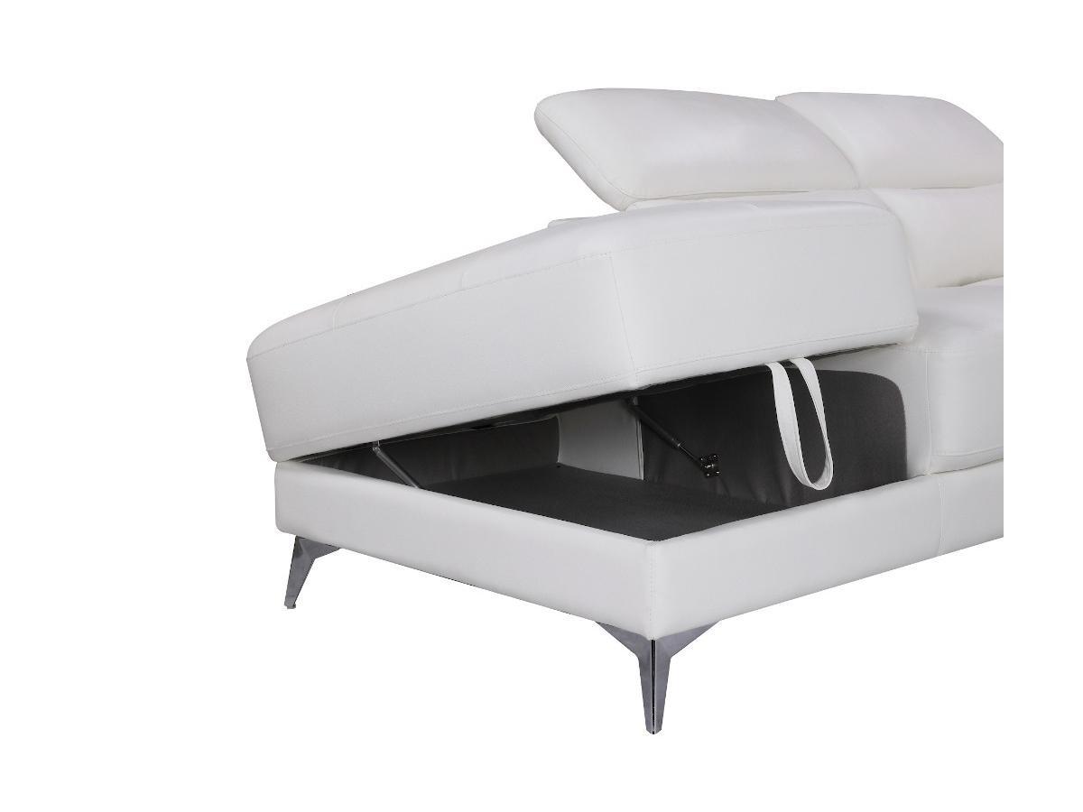 LINEA SOFA Divano angolare relax elettrico in pelle Avorio Angolo a sinistra PASCALINE  