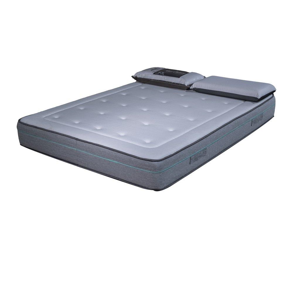 AB Matelas Materasso da sogno, 200x200 cm con 2 cuscini di carbonio  70x40cm, Memoria di forma 50 kg/m³, 23 cm